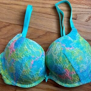 Victoria's Secret Lightly Lined Perfect Coverage Multicolor Tie-Dye Bra 32DD